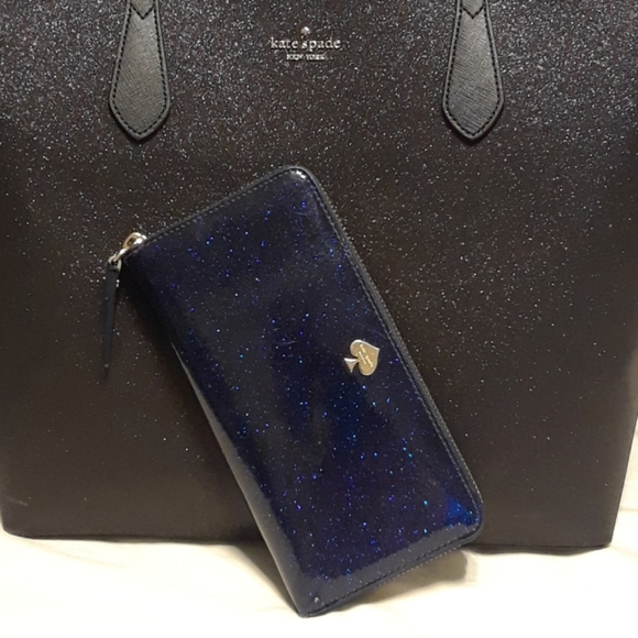 kate spade Handbags - Blue Sparkly Kate Spade Wallet
